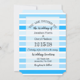 Invitaciones a la boda de rayas azules