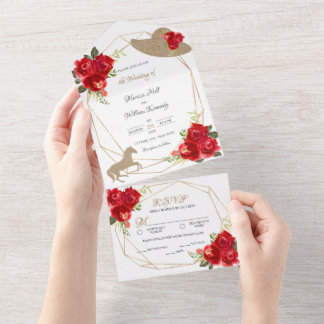Invitaciones a la boda de Red Roses Kentucky Derby