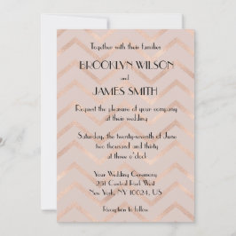 Invitaciones a la boda de Rosa Gold Chevron