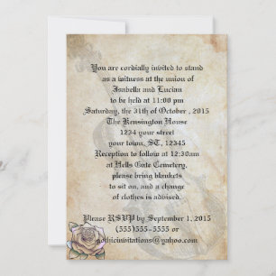 Invitaciones a la boda de Rosa y violín de Gótico