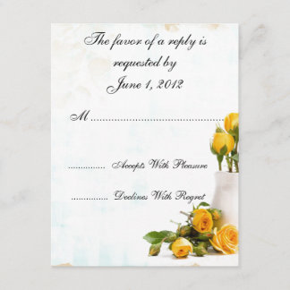Invitaciones a la boda de RSVP con rosas amarillas