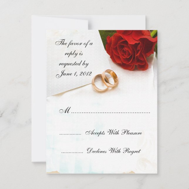 Invitaciones a la boda de RSVP con rosas amarillas (Anverso)