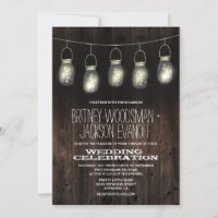 Invitaciones a la boda de Rustic Barn Wood Mason J
