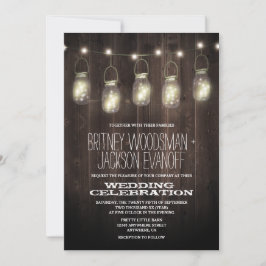 Invitaciones a la boda de Rustic Barn Wood Mason J