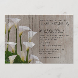 Invitaciones a la boda de Rustic Calla Lillies