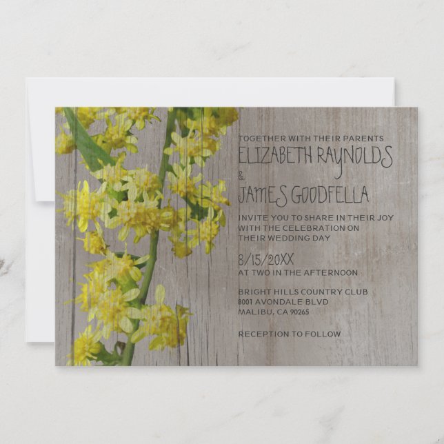 Invitaciones a la boda de Rustic Solidago (Anverso)