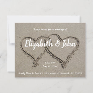Invitaciones a la boda de Sand Hearts Beach