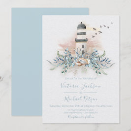 Invitaciones a la boda de Seaside Lighthouse Beach