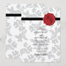 Invitaciones a la boda de sellos de cera y patrone