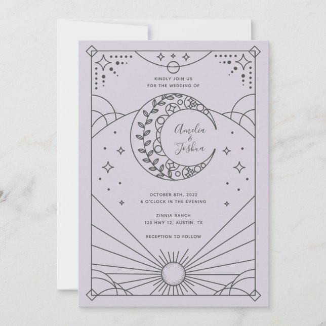 Invitaciones a la boda de Stardust (Anverso)