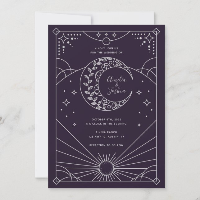 Invitaciones a la boda de Stardust (Anverso)