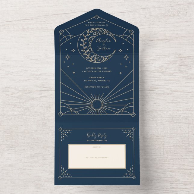 Invitaciones a la boda de Stardust (Interior)