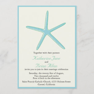 Invitaciones a la boda de Starfish Aquamarine