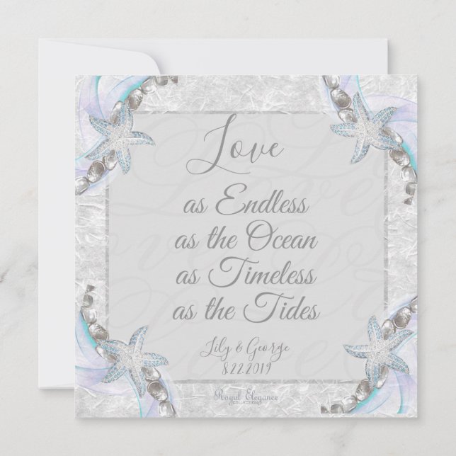 Invitaciones a la boda de Starfish Beach (Reverso)