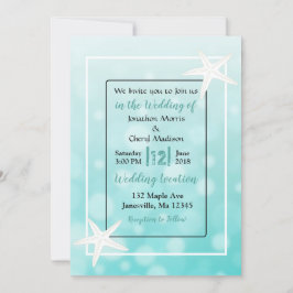 Invitaciones a la boda de Starfish Beach con burbu