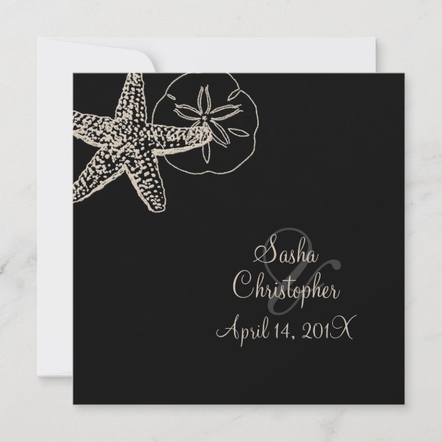 Invitaciones a la boda de Starfish/Beach PixDezine (Anverso)