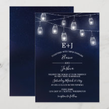 invitaciones a la boda de starry sky mason jars