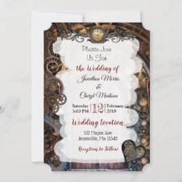 Invitaciones a la boda de Steampunk Pocket watch