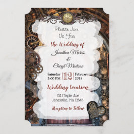 Invitaciones a la boda de Steampunk Pocket watch