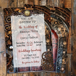 Invitaciones a la boda de Steampunk Pocket watch