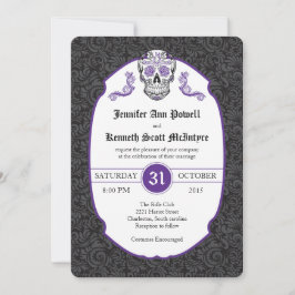 Invitaciones a la boda de Sugar Skull Violet Damas