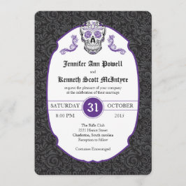 Invitaciones a la boda de Sugar Skull Violet Damas