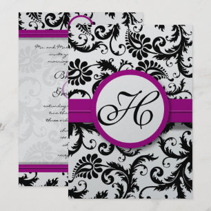 Invitaciones a la boda de Swirl Purple Fuchsia Dam