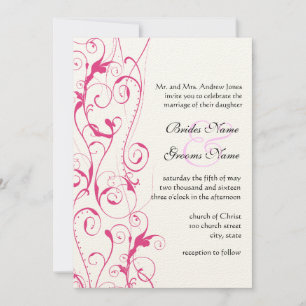 Invitaciones a la boda de Swirls Rosadas