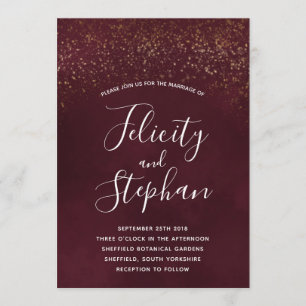 Invitaciones a la boda de terciopelo rojo