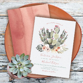 Invitaciones a la boda de Terracota y Cactus