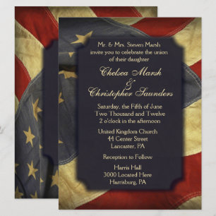 Invitaciones a la boda de texto con luz de bandera