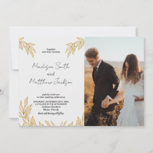 Invitaciones a la boda de trigo con foto