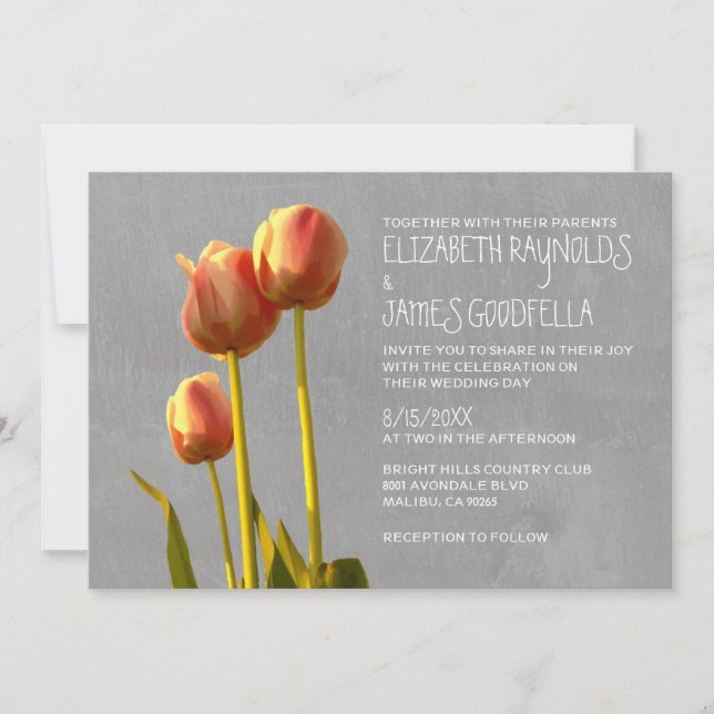 Invitaciones a la boda de tulipán (Anverso)