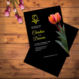 Invitaciones a la boda de tulipanes de oro
