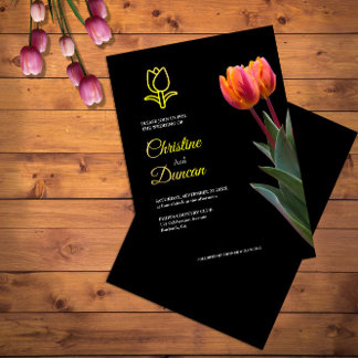 Invitaciones a la boda de tulipanes de oro