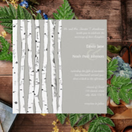 Invitaciones a la boda de un árbol de birco de nub