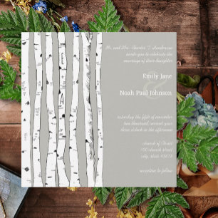 Invitaciones a la boda de un árbol de birco de nub