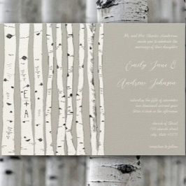Invitaciones a la boda de un árbol de birco de nub