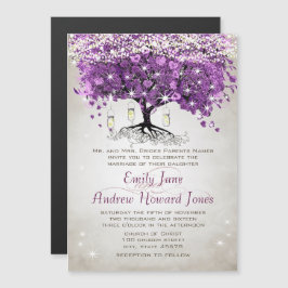 Invitaciones a la boda de un árbol de hojas del co
