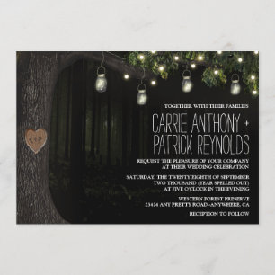 Invitaciones a la boda de un árbol de roble de mas