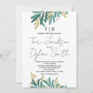 Invitaciones a la boda de un árbol verde