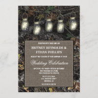 Invitaciones a la boda de un camo de caza rustico 