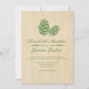 Invitaciones a la boda de un cono de pino
