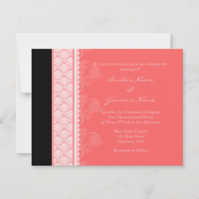 Invitaciones a la boda de un Damasco en un solo la (Anverso)