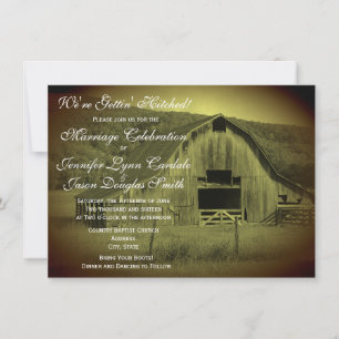 Invitaciones a la boda de un granero rústico con g