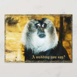 Invitaciones a la boda de un mono divertido en el 