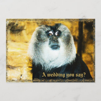 Invitaciones a la boda de un mono divertido en el 