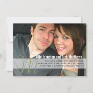 Invitaciones a la boda de un monograma fotográfico
