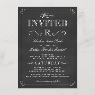 Invitaciones a la boda de un monograma rústico de 