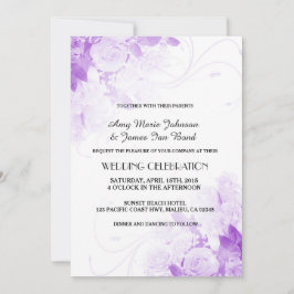 Invitaciones a la boda de un ramo de rosa morado v